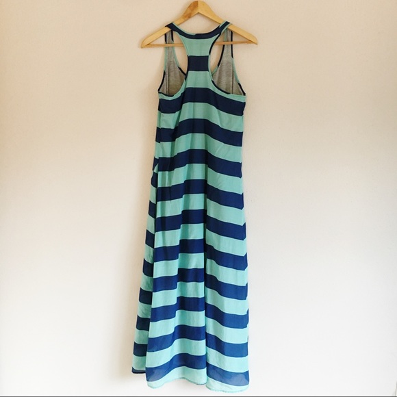 Splendid Wide Rugby Striped Silk Blend Maxi Dress - Picture 6 of 8